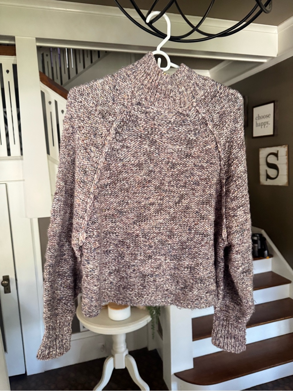 O'Neill Marled Brown Mock Neck Sweater